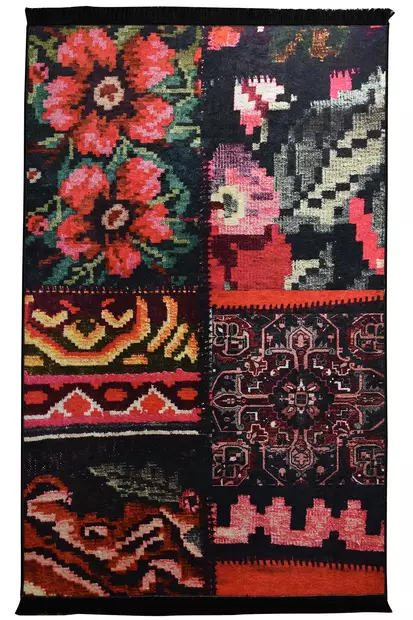 Monivärinen eteisen matto käytävämatto 80x150 cm - 100% Polyesteri, Antibakteerinen, Konepestävä, Liukumaton, Digitaalinen Painatus - Pienet matot ja käytävämatot - 8682870124141 - 1