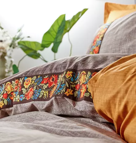 Ranforce parivuoteen pussilakanasetti, minkki, 200 x 220 cm, hengittävä, konepestävä - Lakanat ja tyynyliinat - 8681875531411 - 2