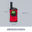 Radiopuhelinsarja | 2 luuria | Jopa 7 km | Taajuuskanavat: 24 h valmiustila | Kuulokelähtö | Sisäänrakennettu taskulamppu | Punainen - Radiopuhelimet ja megafonit - 8712412593651 - 55