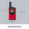 Radiopuhelinsarja | 2 luuria | Jopa 7 km | Taajuuskanavat: 24 h valmiustila | Kuulokelähtö | Sisäänrakennettu taskulamppu | Punainen - Radiopuhelimet ja megafonit - 8712412593651 - 57