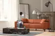 3-istuttava sohva, oranssi, 215 cm leveä, ylellinen mukavuus, tyylikäs muotoilu - Sohvat - 8683342939331 - 2