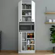 Monikäyttöinen Valkoinen Kaappi - 100% Melamiinipinnoitettu Lastulevy, 18 mm, 59,6x180x35 cm, Useita Hyllyjä, Seinäkiinnitys - Kaapit ja lipastot - 8683342214551 - 3
