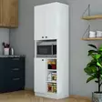Monikäyttöinen Valkoinen Kaappi - 100% Melamiinipinnoitettu Lastulevy, 18 mm, 59,6x180x35 cm, Useita Hyllyjä, Seinäkiinnitys - Kaapit ja lipastot - 8683342214551 - 1