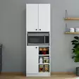 Monikäyttöinen Valkoinen Kaappi - 100% Melamiinipinnoitettu Lastulevy, 18 mm, 59,6x180x35 cm, Useita Hyllyjä, Seinäkiinnitys - Kaapit ja lipastot - 8683342214551 - 2