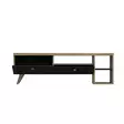 TV-taso, Musta Tammi, 150x47x35 cm, 100% Melamiinipinnoitettu, Skandinaavinen Muotoilu, Useita Hyllyjä, Seinään Kiinnitettävä - TV-tasot - 8682870115101 - 6