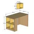 Moderni Opiskelupöytä - 120x75x65 cm - Pähkinä Valkoinen - 100% Melamiinipinnoitettu - Useita Hyllyjä - Kiinnitettävä Seinä - Työpöydät - 8681875184181 - 5