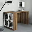 Moderni Opiskelupöytä - 120x75x65 cm - Pähkinä Valkoinen - 100% Melamiinipinnoitettu - Useita Hyllyjä - Kiinnitettävä Seinä - Työpöydät - 8681875184181 - 1