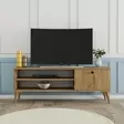 TV-taso, tammi, 120 cm leveä, kestävä, tilava - TV-tasot - 8683342214421 - 2
