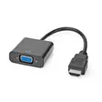 HDMI -sovitin | HDMI liitin | VGA Naaras / 3.5 mm naaras | Niklattu | Suora | ABS-Muovi | Musta | 1 kpl | Laatikko - HDMI-kaapelit - 5412810288571 - 1
