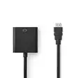 HDMI -sovitin | HDMI liitin | VGA Naaras / 3.5 mm naaras | Niklattu | Suora | ABS-Muovi | Musta | 1 kpl | Laatikko - HDMI-kaapelit - 5412810288571 - 30