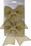 Koriste rusetti 18 cm kulta 2 kpl - Joulukoristeet ja -tekstiilit - 8719202715491 - 1