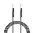 Monoäänikaapeli | 6.35 mm uros | 6.35 mm uros | Niklattu | 1.50 m | Pyöreä | PVC - Audiokaapelit - 5412810296071 - 1