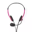 PC-headset | On-Ear-Kuulokkeet | Stereo | 2x 3.5 mm | Taitettava mikrofoni | Pinkki - Sankakuulokkeet - 5412810286881 - 1