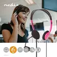 PC-headset | On-Ear-Kuulokkeet | Stereo | 2x 3.5 mm | Taitettava mikrofoni | Pinkki - Sankakuulokkeet - 5412810286881 - 5