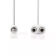 Stereoäänikaapeli | 3.5 mm uros | 2x 3.5 mm naaras | Niklattu | 0.20 m | Pyöreä | Valkoinen | Kirjekuori - Audiokaapelit - 5412810280971 - 10