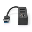 USB-keskitin | USB-A Male | 3x USB A Female | 5-Porttinen port(s) | USB 3.2 Gen 1 | USB Virta | 5 Gbps | SD & MicroSD - Tietokone ja verkko - 5412810415731 - 15