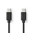 USB kaapeli | USB 2.0 | USB-C Uros | USB-C Uros | 60 W | 480 Mbps | Niklattu | 1.00 m | Pyöreä | PVC | Musta | Laatikko - Tietokone ja verkko - 5412810288991 - 1