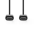 USB kaapeli | USB 2.0 | USB-C Uros | USB-C Uros | 60 W | 480 Mbps | Niklattu | 1.00 m | Pyöreä | PVC | Musta | Laatikko - Tietokone ja verkko - 5412810288991 - 10
