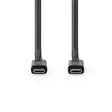 USB kaapeli | USB 4.0 Gen 2x2 | USB-C Uros | USB-C Uros | 240 W | 8K@60Hz | 20 Gbps | Niklattu | 2.00 m | Pyöreä | PVC | Musta | Laatikko - Tietokone ja verkko - 5412810413621 - 10