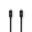 USB kaapeli | USB 4.0 Gen 2x2 | USB-C Uros | USB-C Uros | 240 W | 8K@60Hz | 20 Gbps | Niklattu | 2.00 m | Pyöreä | PVC | Musta | Laatikko - Tietokone ja verkko - 5412810413621 - 1