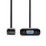 DisplayPort-sovitin | DisplayPort uros | VGA Naaras | 1080p | Niklattu | 0.20 m | Pyöreä | ABS-Muovi / PVC | Musta | Laatikko - Tietokone ja verkko - 5412810327751 - 2