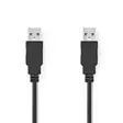 USB kaapeli | USB 2.0 | USB-A Uros | USB-A Uros | 480 Mbps | Niklattu | 5.00 m | Pyöreä | PVC | Musta | Label - Tietokone ja verkko - 5412810421411 - 1