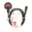 UK Virtakaapeli | UK Uros | IEC-320-C7 | 2.00 m | Kyllä | 2 x 0.75 mm² | Kupari | Pyöreä | Niklattu | UK | PVC | Virtapistoke: UK / Type G | 250 V AC | 3 A | Musta - Virtakaapelit ja liittimet - 5412810427581 - 66
