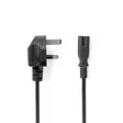 UK Virtakaapeli | UK Uros | IEC-320-C7 | 2.00 m | Kyllä | 2 x 0.75 mm² | Kupari | Pyöreä | Niklattu | UK | PVC | Virtapistoke: UK / Type G | 250 V AC | 3 A | Musta - Virtakaapelit ja liittimet - 5412810427581 - 1