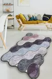 Antibakteerinen Konepestävä Matto 120x180 cm - Liukumaton, 100% Polyesteri, 10 mm Nukka, Violetti Lila Antrasiitti - Suuret ja keskikokoiset matot - 8683743782741 - 2