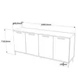 Atlantic Pine Anthracite Konsoli - 100% Melamiinipinnoitettu Lastulevy, 160x71,8x40 cm, 2 Pakettia, Tyylikäs Säilytysratkaisu - - 19-19-8683743770601 - 6