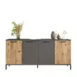 Atlantic Pine Anthracite Konsoli - 100% Melamiinipinnoitettu Lastulevy, 160x71,8x40 cm, 2 Pakettia, Tyylikäs Säilytysratkaisu - - 19-19-8683743770601 - 1