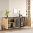 Atlantic Pine Anthracite Konsoli - 100% Melamiinipinnoitettu Lastulevy, 160x71,8x40 cm, 2 Pakettia, Tyylikäs Säilytysratkaisu - - 19-19-8683743770601 - 5