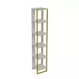 Barokkityylinen Kultavalkoinen Kirjahylly - 100% Melamiinipinnoitettu Lastulevy, 100% Metallia, 178,5 cm Korkea, Useita Hyllyjä - Kirjahyllyt - 8681875670561 - 1