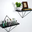 Koristeellinen metallinen seinähylly, musta, 30 cm x 14 cm x 30 cm, kestävä, helppo asentaa - Seinähyllyt - 8682870776821 - 2