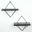 Koristeellinen metallinen seinähylly, musta, 30 cm x 14 cm x 30 cm, kestävä, helppo asentaa - Seinähyllyt - 8682870776821 - 7