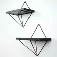 Koristeellinen metallinen seinähylly, musta, 30 cm x 14 cm x 30 cm, kestävä, helppo asentaa - Seinähyllyt - 8682870776821 - 8