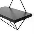 Koristeellinen metallinen seinähylly, musta, 30 cm x 14 cm x 30 cm, kestävä, helppo asentaa - Seinähyllyt - 8682870776821 - 4