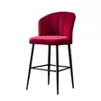 Claret Red Black Bar Stool Set - 2 Pieces, 100% Melamine Coated, 18 mm, Polyester Fabric, Metal Legs, 52x97x42 cm - Keittiö- ja ruokailuhuonekalut - 8683742880141 - 3