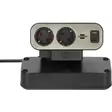 Estilo Duplex-jatkojohto ylijännitesuojalla, 1x USB C, 1x USB A, 9x pistorasiat, hopea/musta - Jatkojohdot - 4007123682171 - 11