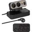 Estilo Duplex-jatkojohto ylijännitesuojalla, 1x USB C, 1x USB A, 9x pistorasiat, hopea/musta - Jatkojohdot - 4007123682171 - 10