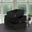 Felt Desk Organizer Set 3 kpl - Tyylikäs Musta 100% Huopa - Kolme Kokoa: 32x21x7,5 cm, 29x17,5x7,5 cm, 25,5x14x7,5 cm - Säilytyslaatikot ja korit - 8683342858311 - 2