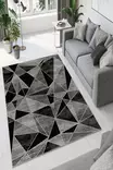 Harmaa Matto 120x180 cm - 100% Polyesteri, Antibakteerinen, Ekologinen, Digitaalinen Painatus, Konepestävä - Suuret ja keskikokoiset matot - 8683342887991 - 2