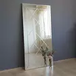 Hopeapeili 65x130 cm - MDF, Säädettävä, Asennusvalmis, Ylellinen Sisustus, Kiinnitettävä Seinäpeili, 1 Paketti - Peilit - 8681875708301 - 3