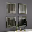 Hopeapeiliset MDF-peilisetti 4 kpl - 40x40 cm - Ekologinen Flotal-E - Helppo seinäkiinnitys - Tyylikäs sisustusratkaisu - Peilit - 8683743822881 - 2