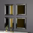 Hopeapeiliset MDF-peilisetti 4 kpl - 40x40 cm - Ekologinen Flotal-E - Helppo seinäkiinnitys - Tyylikäs sisustusratkaisu - Peilit - 8683743822881 - 3