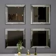 Hopeapeiliset MDF-peilisetti 4 kpl - 40x40 cm - Ekologinen Flotal-E - Helppo seinäkiinnitys - Tyylikäs sisustusratkaisu - Peilit - 8683743822881 - 4