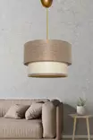 Kattokruunu, beige kerma, 30 cm, 65 cm, tyylikäs, moderni, tunnelmallinen - Katto- ja seinävalaisimet - 8683342848381 - 2