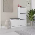 Kenkäkaappi, valkoinen, 105 cm leveä, kestävä, tilava - Kenkäkaapit - 8683742936411 - 2