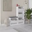 Kenkäkaappi, valkoinen, 105 cm leveä, kestävä, tilava - Kenkäkaapit - 8683742936411 - 3