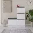 Kenkäkaappi, valkoinen, 105 cm leveä, kestävä, tilava - Kenkäkaapit - 8683742936411 - 4